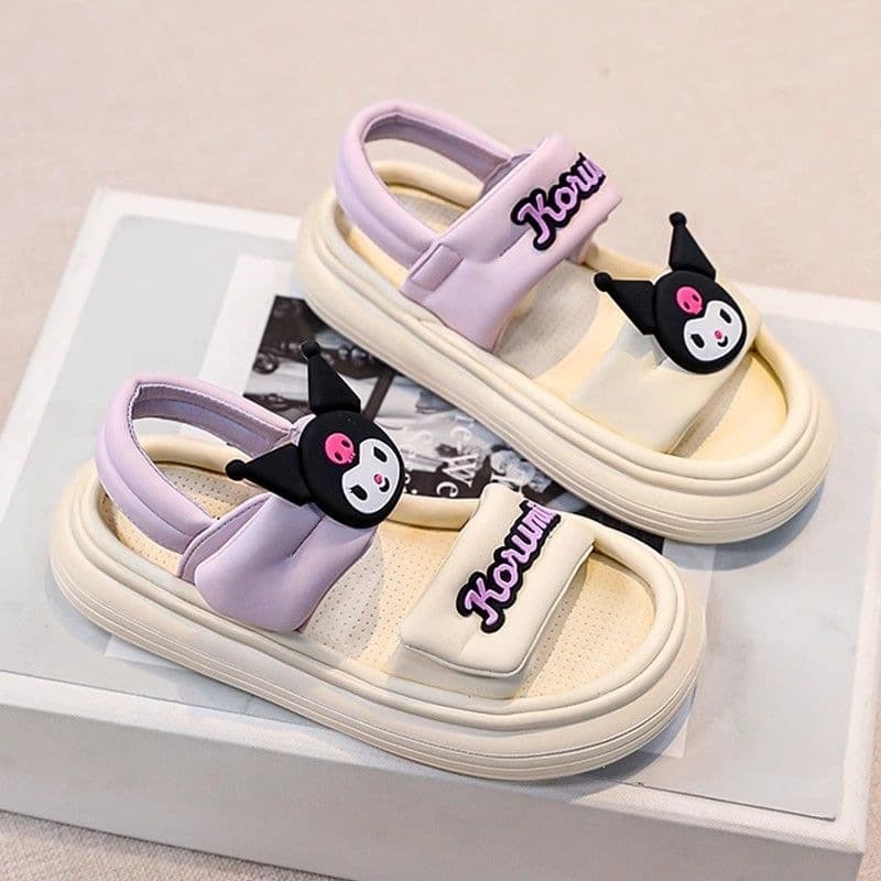Kuromi Sandals for Girls Summer 2026 New Soft-Soled Girls Princess Beach Shoes Children's Non-Slip Summer Sandals