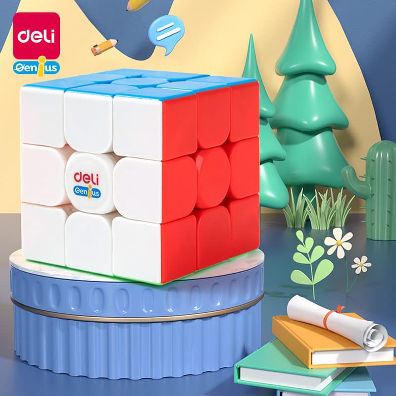 Deli 74502 3x3 Magic Cube Smooth Feel Educational Toy Competitive Cube