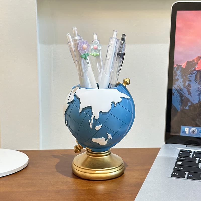 Creative Globe Pen Holder European Retro Ornament Room Living Room Decoration Office Desktop Storage Student Gift
