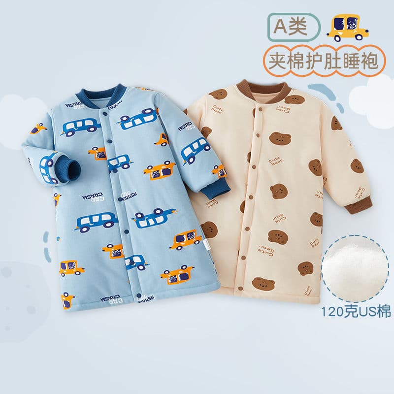 Children's Quilted Sleepwear 2026 New Autumn and Winter Boys' Pajamas Winter Baby Three-Layer Warm Thickened Sleeping Bag Anti-Kick