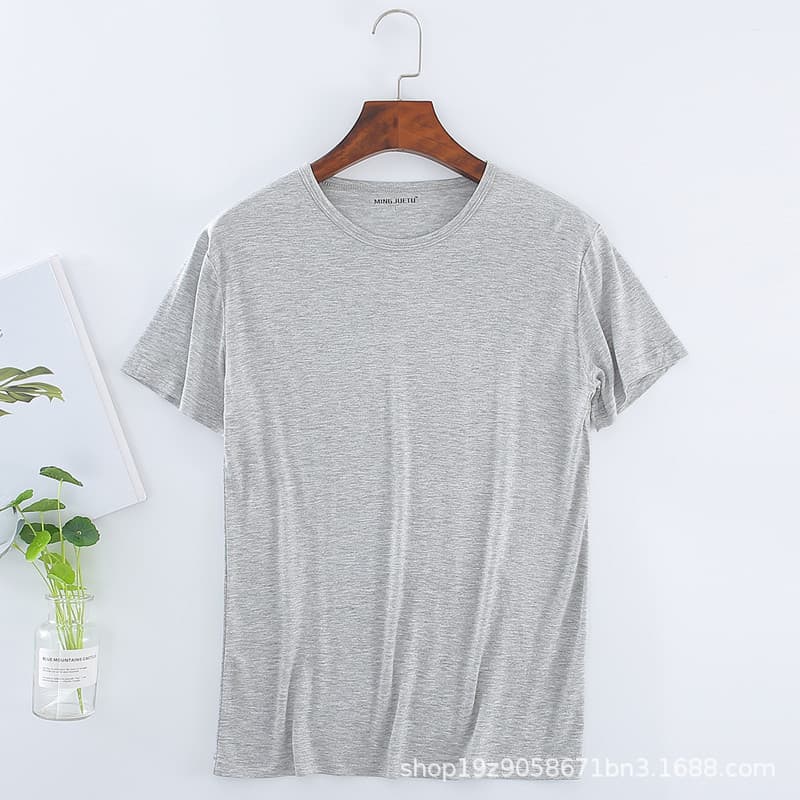 Modal Short Sleeve Men's T-Shirt Thin Summer Plus Size Round Neck Soft Ice Silk Homewear 300 Jin Wholesale Drop Shipping