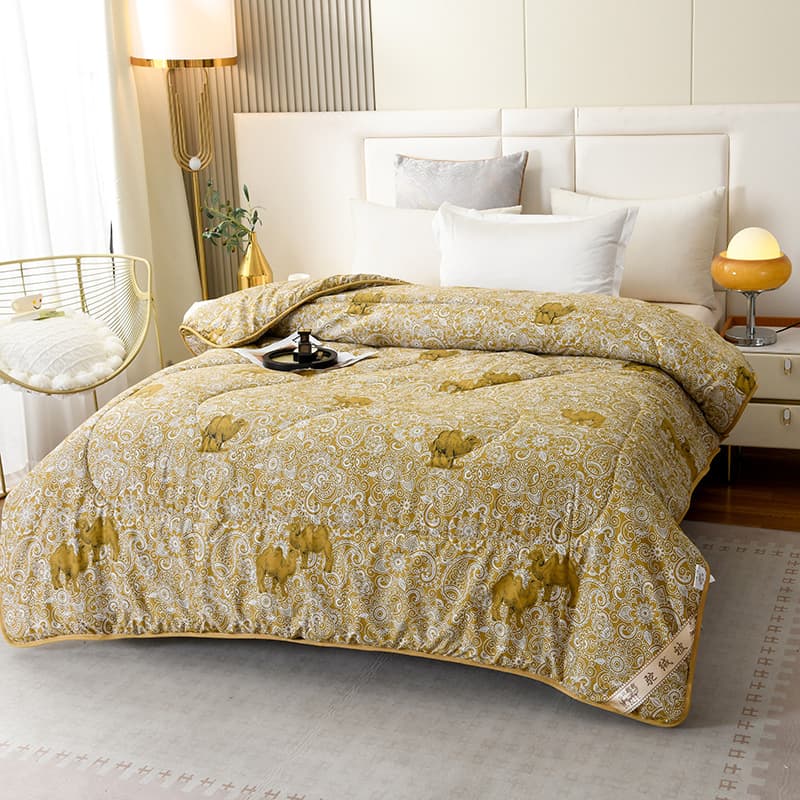Wholesale Camel Hair Blanket Warm Camel Hair Quilt Filling Thickened Winter Blanket Single Double Spring Autumn Blanket Gift Blanket Gift Box