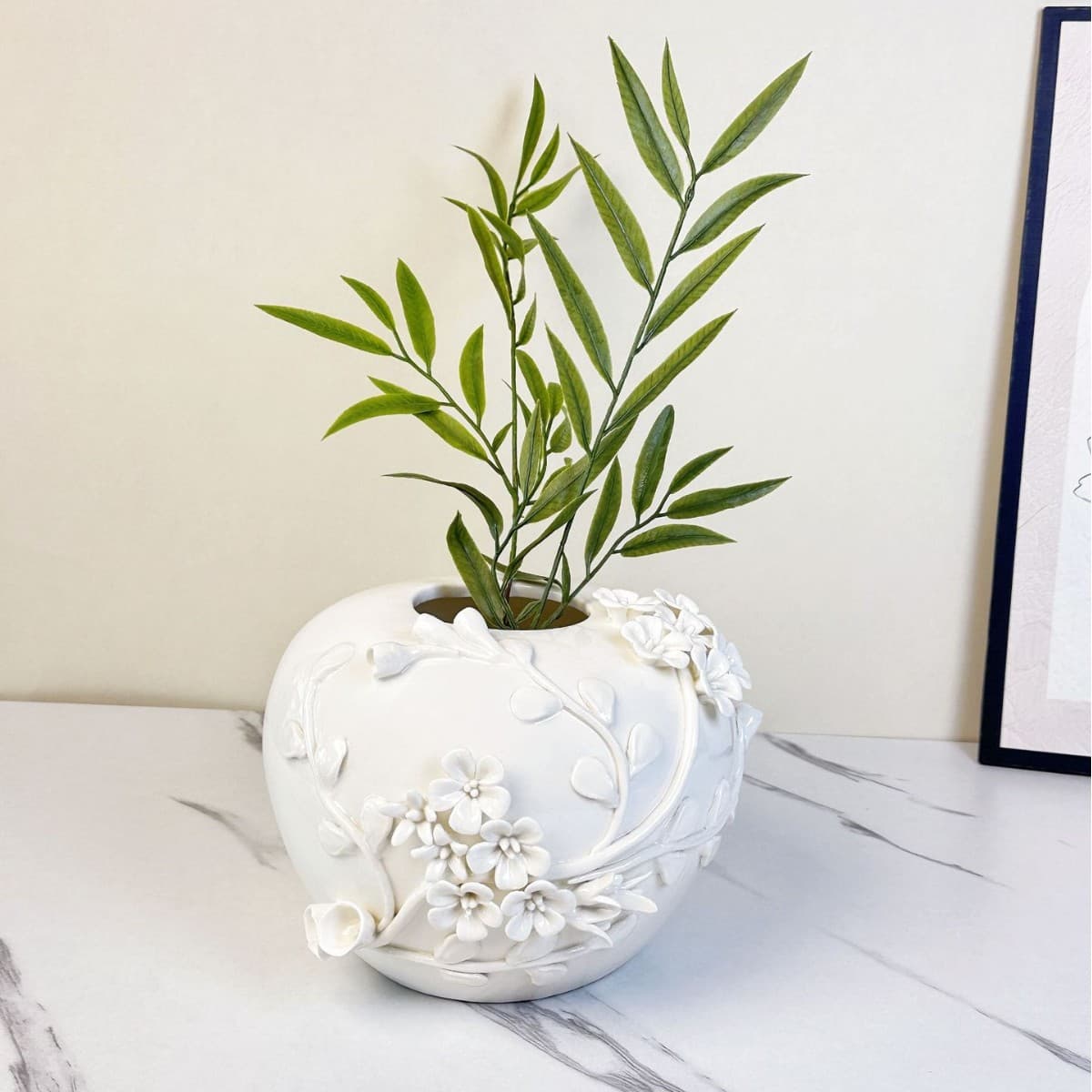 Ceramic vases and flower pots hand-kneaded flowers modern simple Chinese style high-end home flower arrangement living room decorations