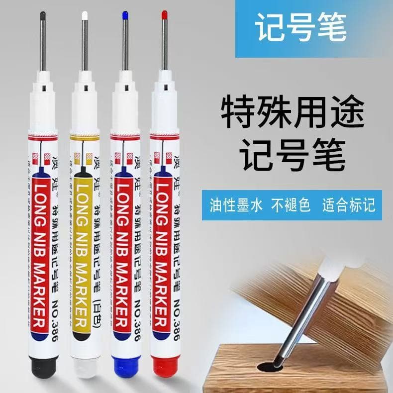 New Multicolor Deep Hole Long Tip Marker Pen for Tile Deep Hole Marking, Waterproof Quick-Drying Oil-Based Pen, Carpenter Pen Wholesale