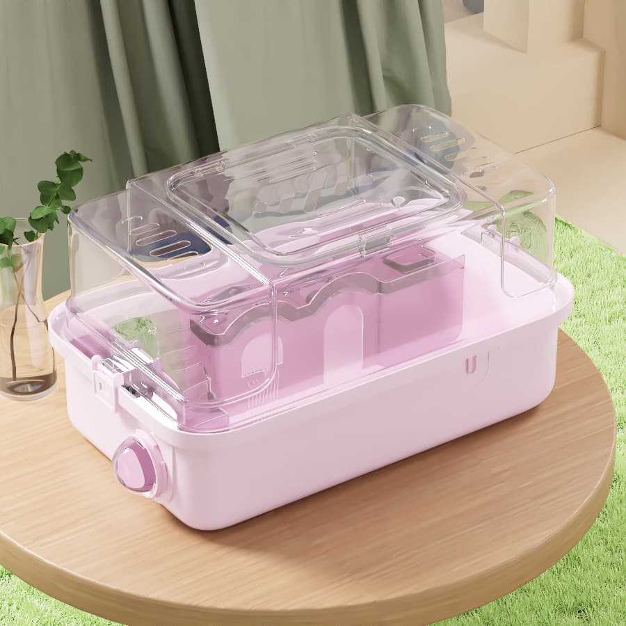 Hamster Cage Luxury Villa Acrylic Transparent Hamster Enclosure Affordable Portable Travel Cage