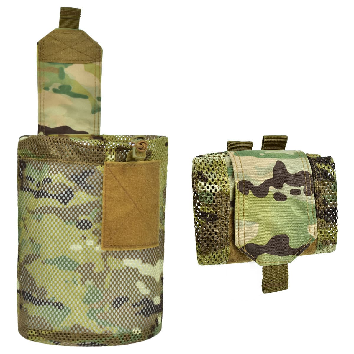 Amazon Cross-border Outdoor Sports Tactical Folding Storage Waist Pack MOLLE Tactical Mesh Water Bottle Pouch Wholesale