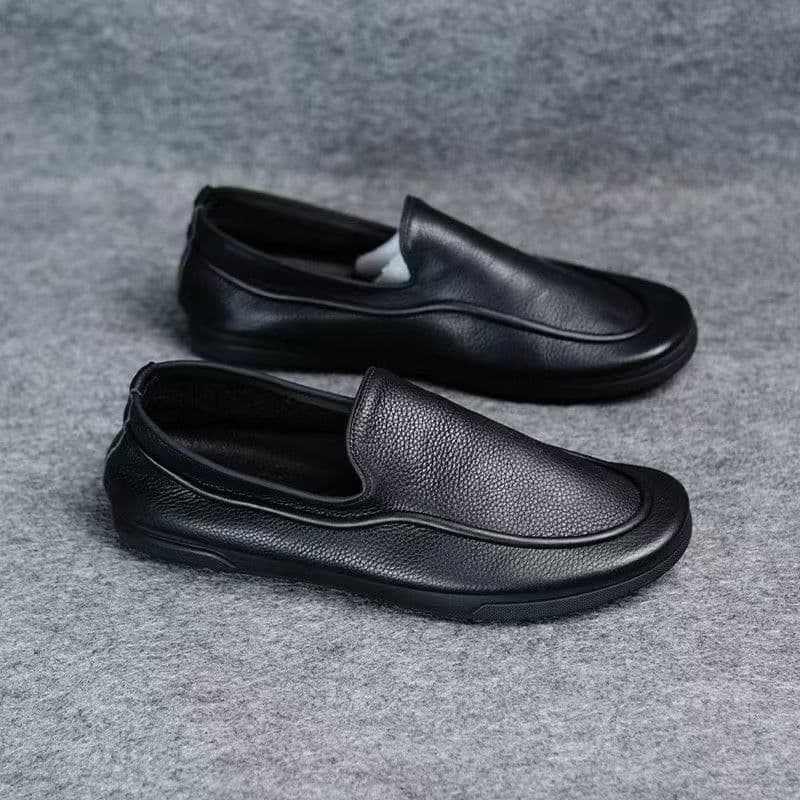 Men's New Style Slip-On Casual Leather Shoes, Soft Leather Casual Shoes, Loafers, Soft-Soled Dad Leather Shoes