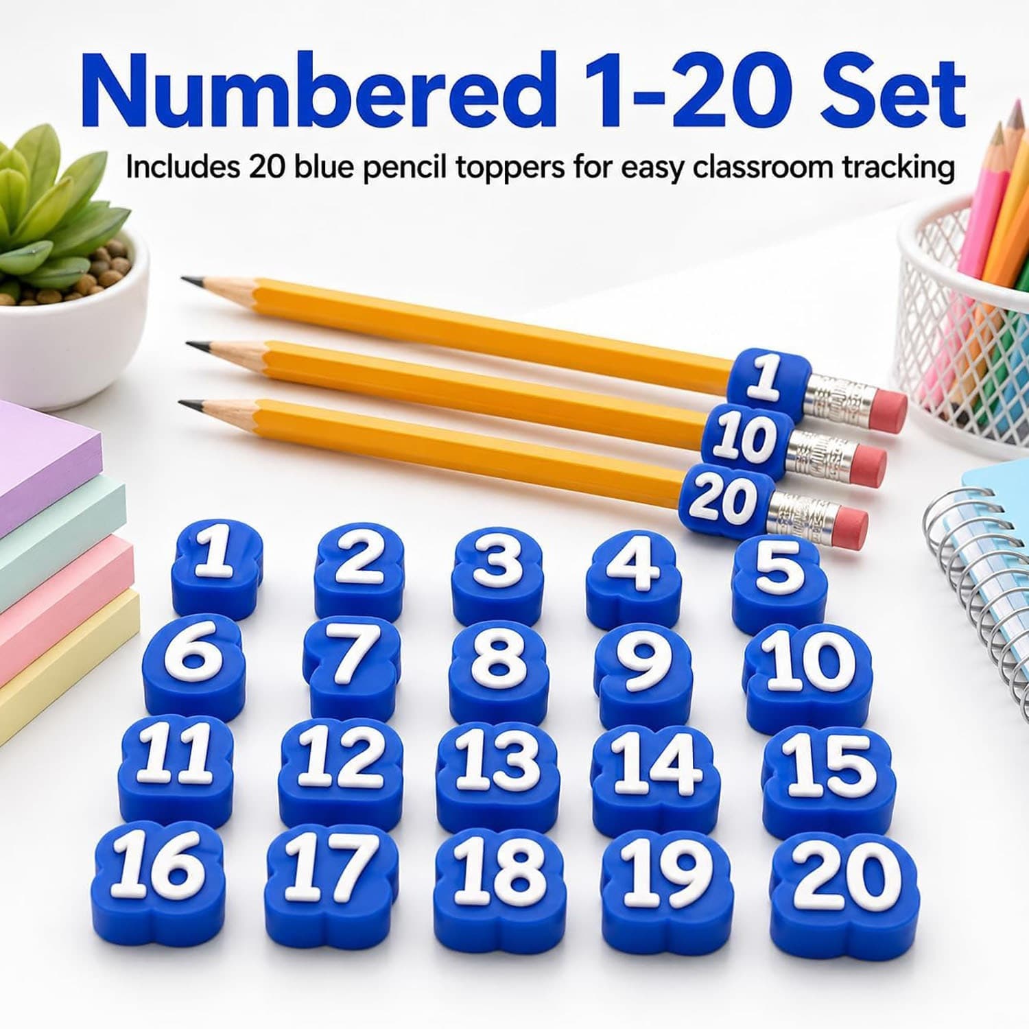 Cross-border Hot Seller Reusable Classroom Pencil Labels 20 Pencils Numbered 1-35 School Supplies