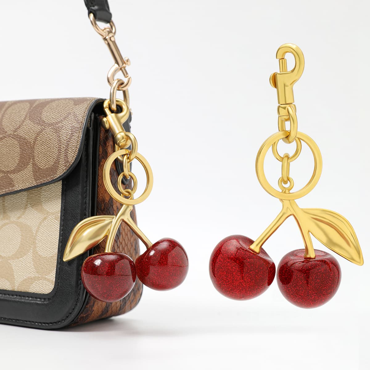 Cherry Fruit Bag Charm Keychain Handbag Pendant Creative Gift for Women Car Decoration