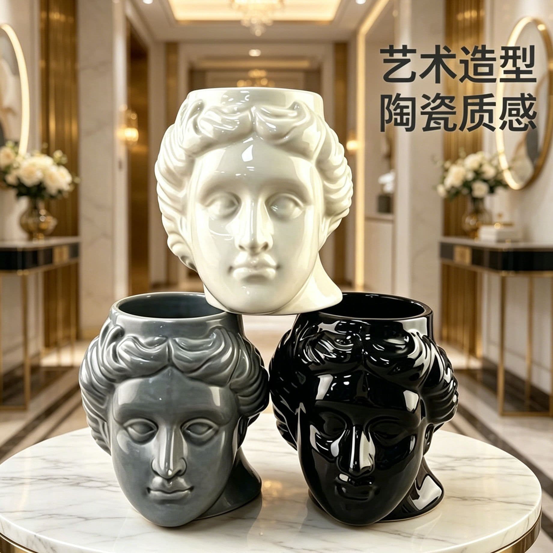 Spanish Goddess Cup Apollo David Ceramic Mug Nordic Roman Sculpture Cup Coffee Cup Shaped Mug