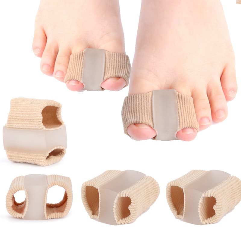 Toe Separator for Bunion, Big Toe Bone Overlap Separator, Unisex Fiber Double-Hole Sleeve Toe Orthosis