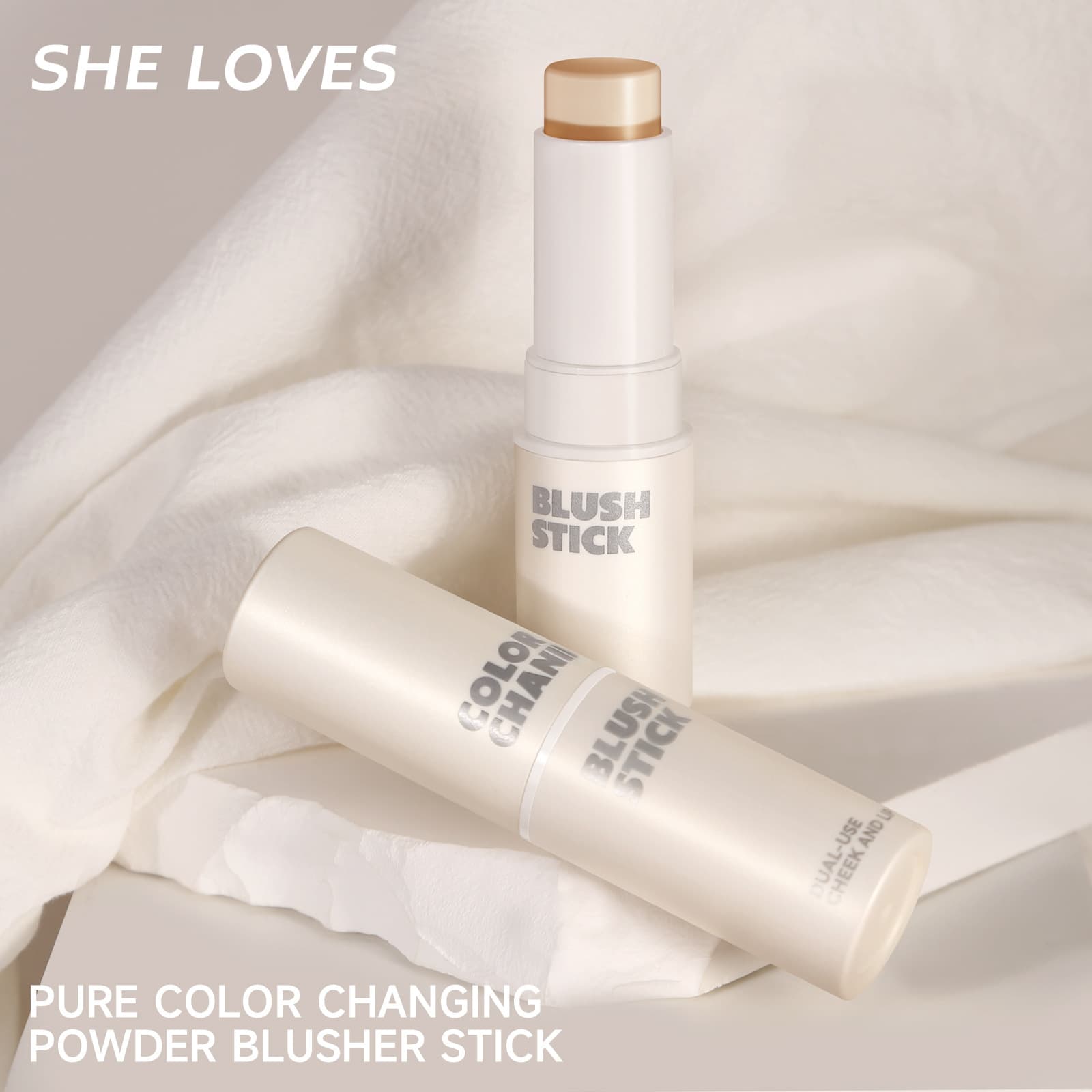 Cross-border exclusive SHELOVES temperature-changing blush stick tk color-changing gel highlighter blush cream natural nude makeup blush