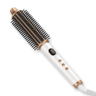 Ceramic Barrel Hot Brush with PTC Fast Heater and NTC Temperature Monitoring Electric Styling Brush for Wavy Hair
