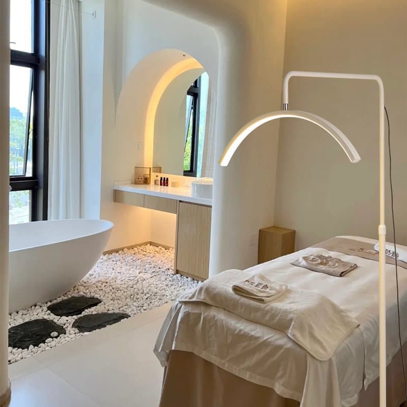 LED Nordic large U-shaped beauty eyelashes special anti-acne fill light cold light work trade shadowless floor lamp