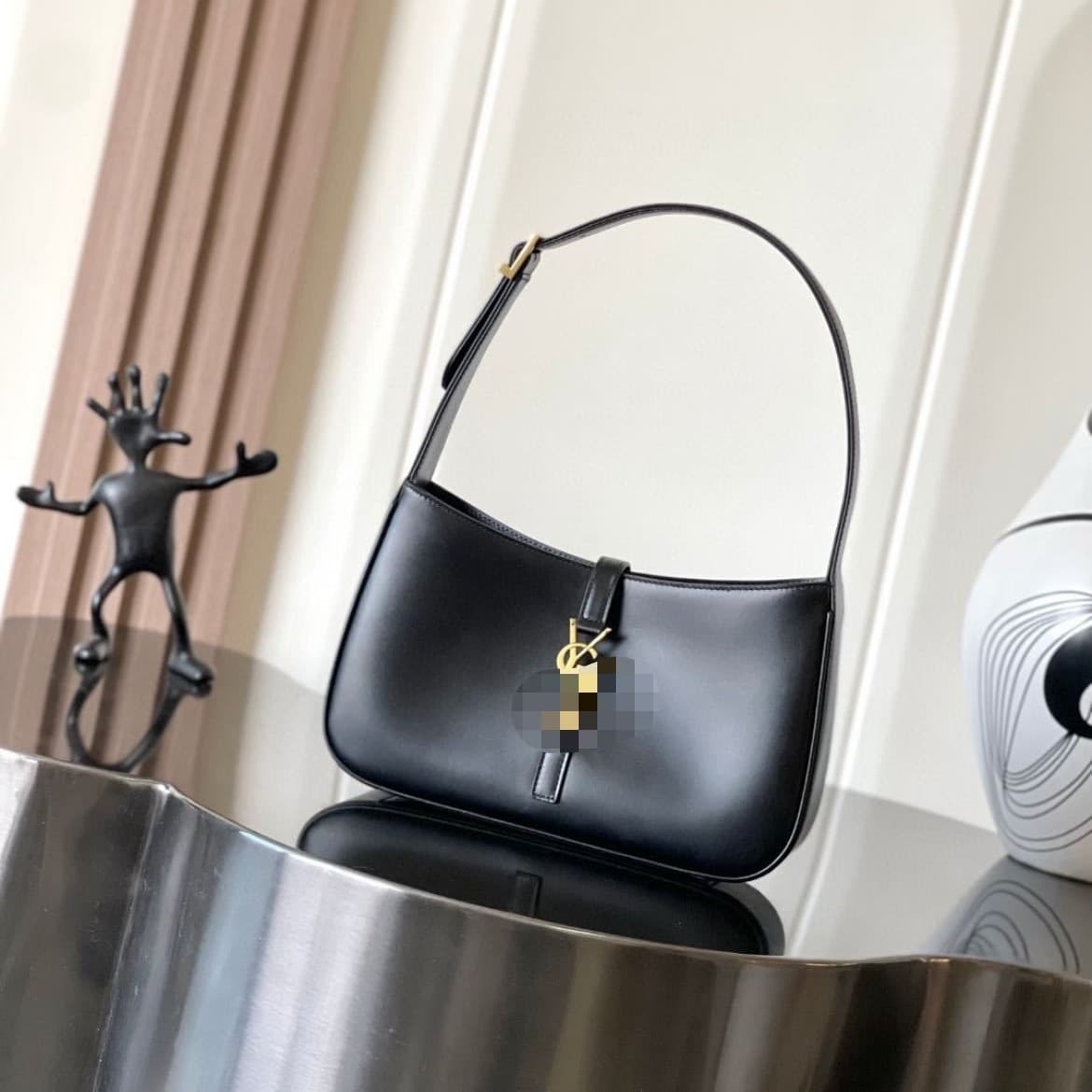 Cross-border YSL celebrity same-style genuine leather hobo underarm bag 2025 new versatile handbag fashionable shoulder bag for women