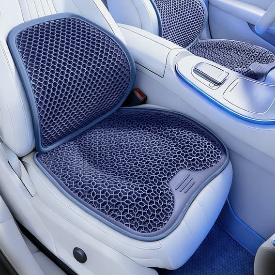 Car Lumbar Support Summer Honeycomb Gel Ice Silk Lumbar Support Cushion Summer Driving Waist Support Ventilated Breathable Seat Backrest