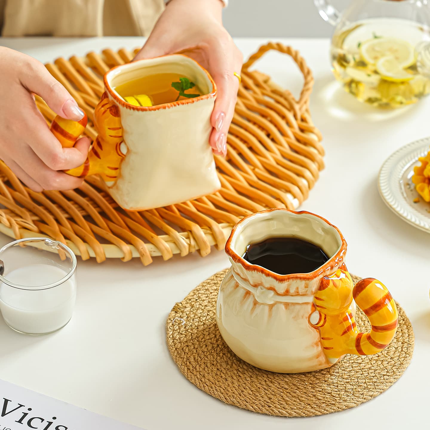 Creative Ceramic Mug Couple Cup Home Tea Cup Office Coffee Cup Breakfast Cup Milk Cup