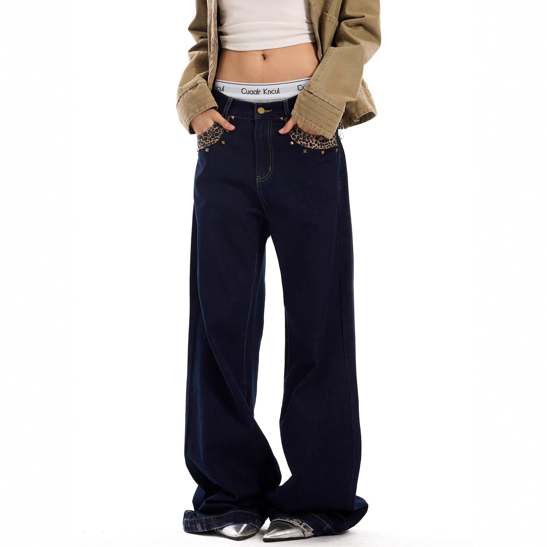 Men's Jeans Cross-border High Quality 2025 Trendy Loose Straight Casual Pants