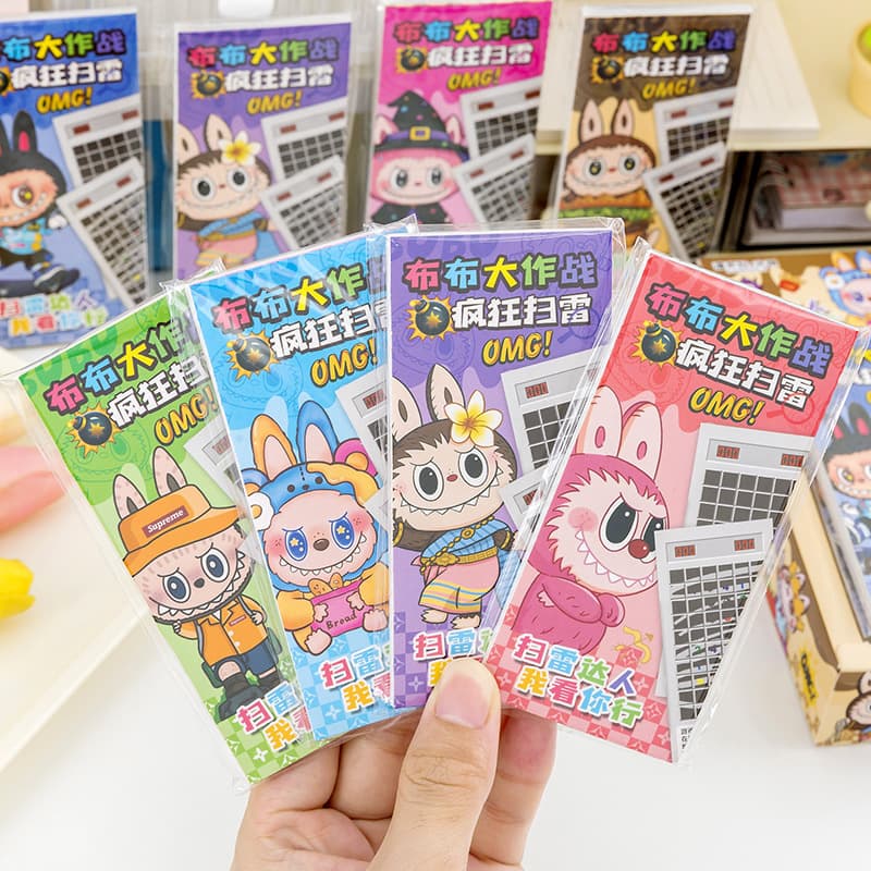 Cartoon Labubu Mine-Sweeping Scratch Art Books, Cute Capybara Scratch Cards, Fun Sanrio Educational Toys