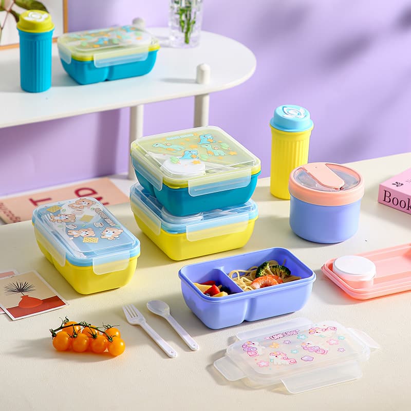 Student Hot-Selling Lunch Box and Water Cup Set, Student Lunch Box Set, Plastic Bento Lunch Box with Water Cup, Manufacturer Wholesale