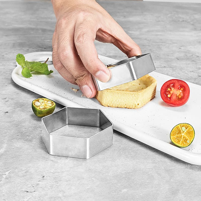 Stainless Steel 304 Thick Mousse Ring Hexagonal French Cake Mold Cross-Border Fruit Tart New Mold