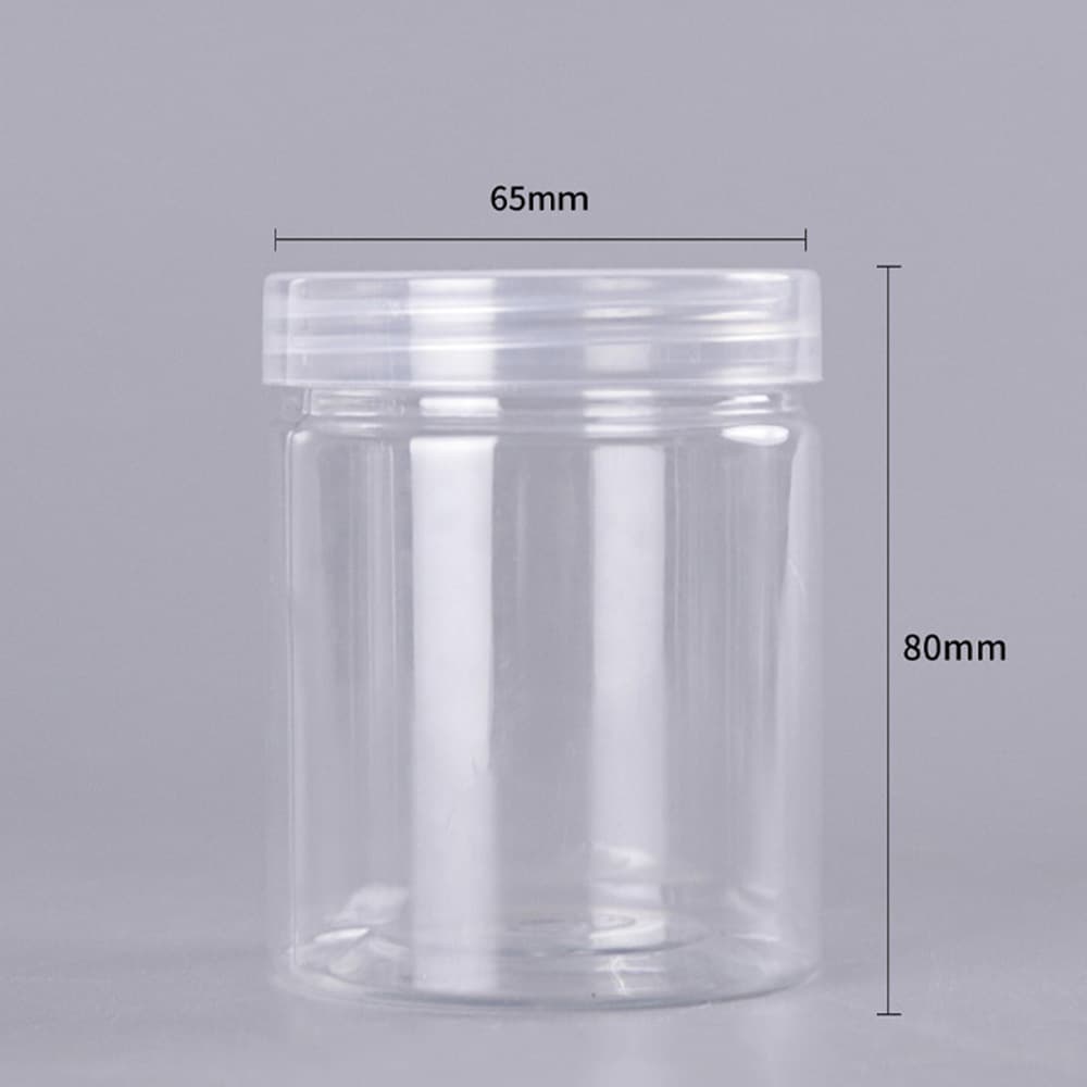 65mm PET Plastic Jar 65*80 Easy-Open Transparent Can for Nuts and Herbal Tea, Crystal Mud Omron Sealed Jar