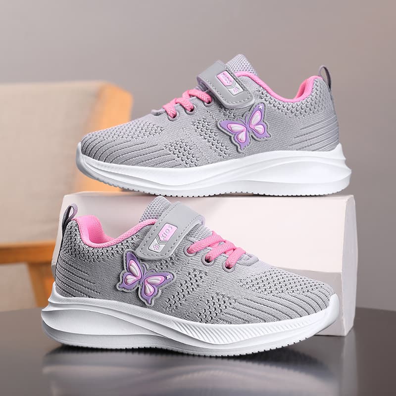 Girls' Sports Shoes Spring and Autumn Mesh Breathable Children's Athletic Shoes for Middle and Older Students Soft Sole Running Shoes