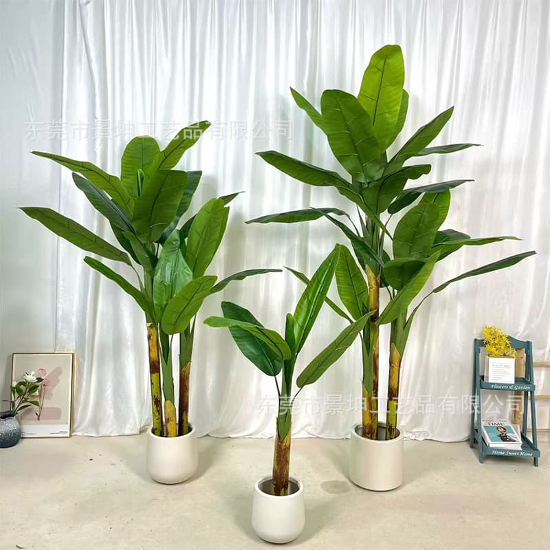 Simulated Green Pole Banana Tree Nordic Style Artificial Banana Tree Living Room Window Hotel Decoration Tropical Banana Tree Manufacturer
