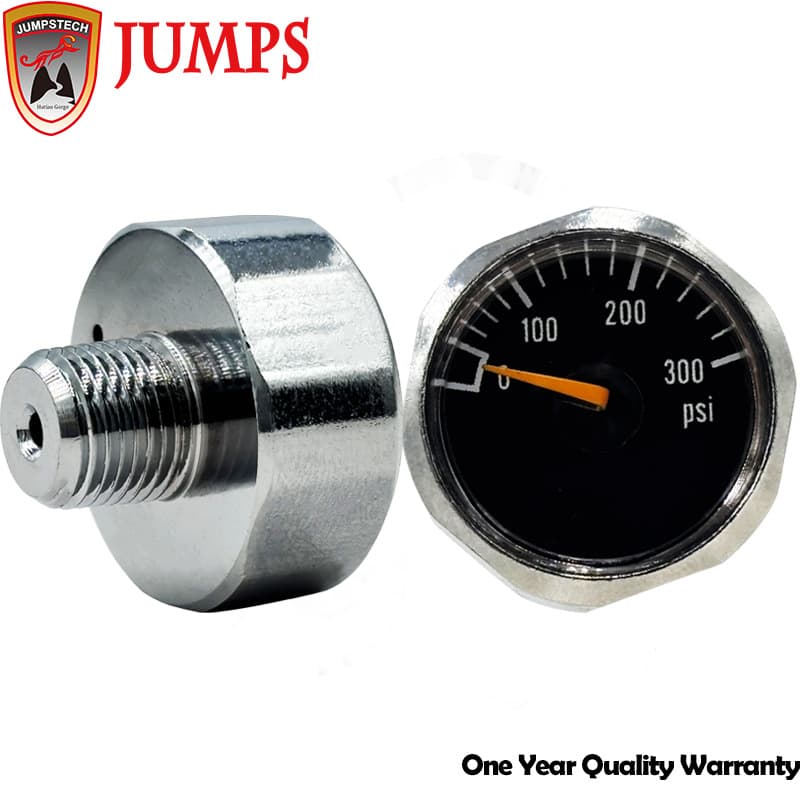 25mm Mini Metal Pressure Gauge 0-300psi Small Air Pressure Gauge for Air Guns and Paintball, 1/8NPT Thread