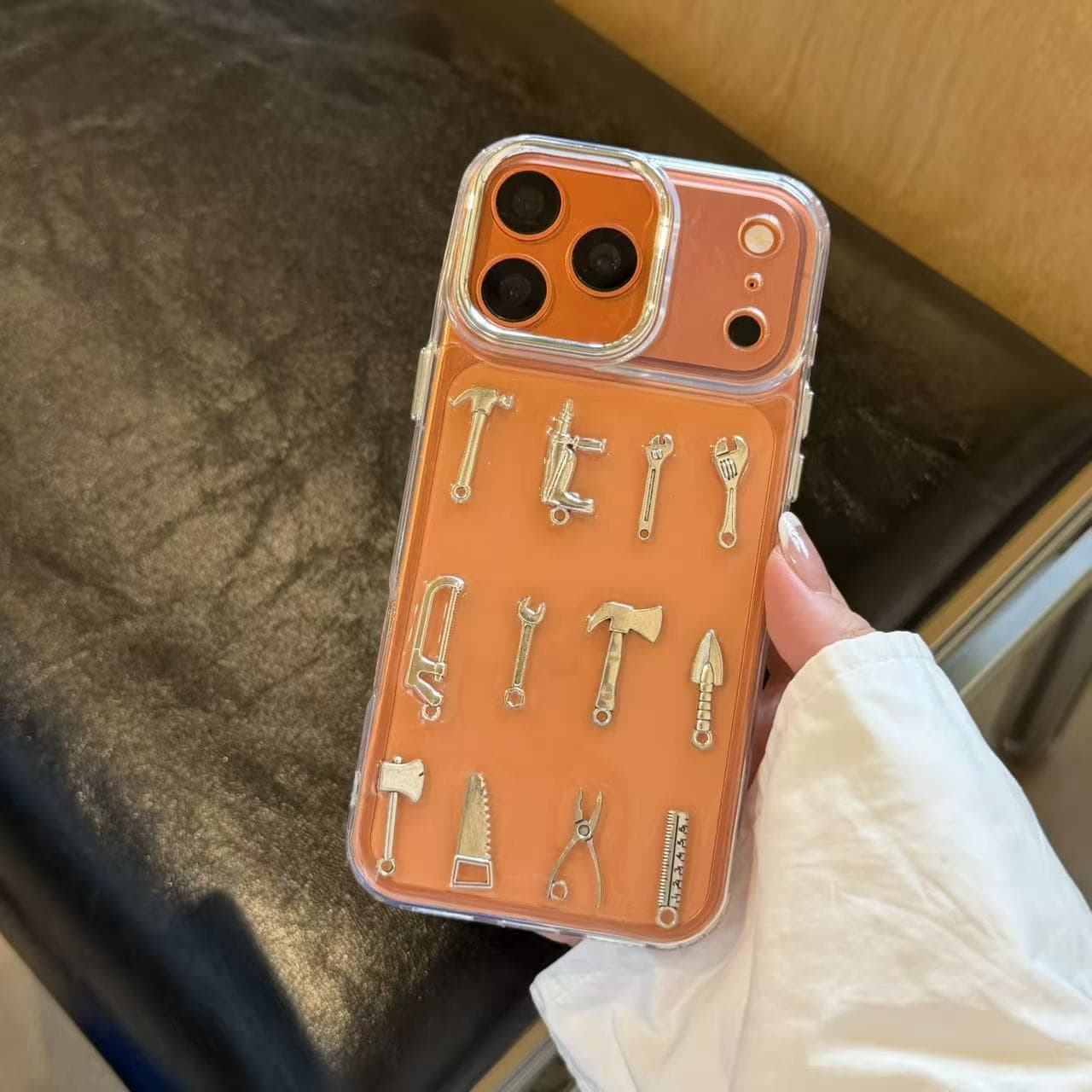 Mechanical Style Epoxy Metal Tool Case Compatible with iPhone 17 16 15 14 Pro Max 12 11 Anti-Drop