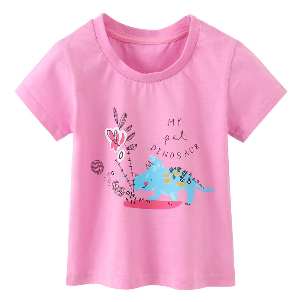European and American Children's T-Shirt Girls Short Sleeve Summer New Kids Tee