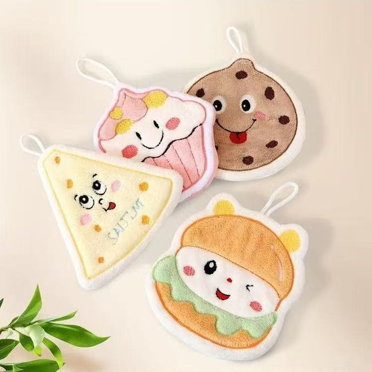 Christmas Hand Towel Baking Hanging Thickened Coral Fleece Towel Kitchen Absorbent Quick-Dry Dish Cloth Cartoon Small Hand Towel