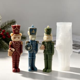 Cross-border Nutcracker Soldier Aromatherapy Candle Mold DIY Christmas Soldier Candle Plaster Ornament Mold