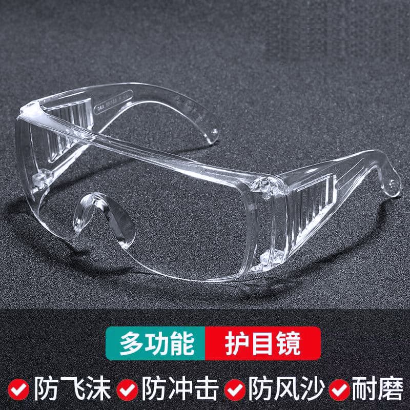 Transparent goggles, dustproof and impact-resistant protective glasses, work safety glasses, non-fogging, wind and sand protection, suitable for sports and cycling.