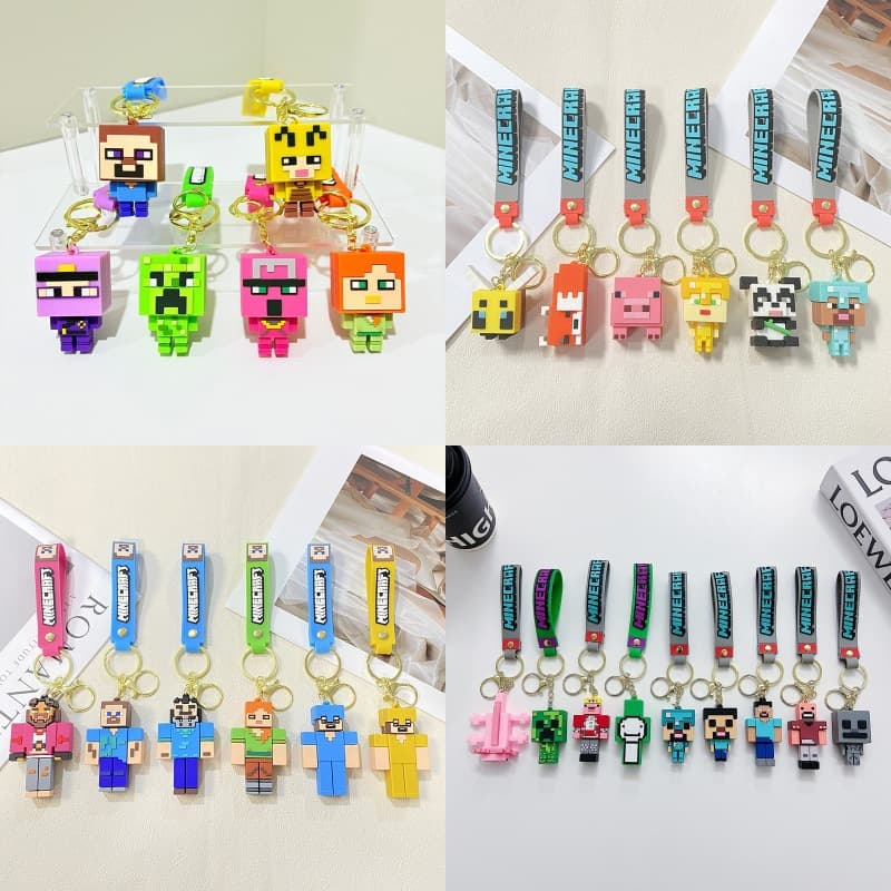 Cross-border Creative Minecraft Keychain Cute Minecraft Keychain for Men and Women Bag Accessories