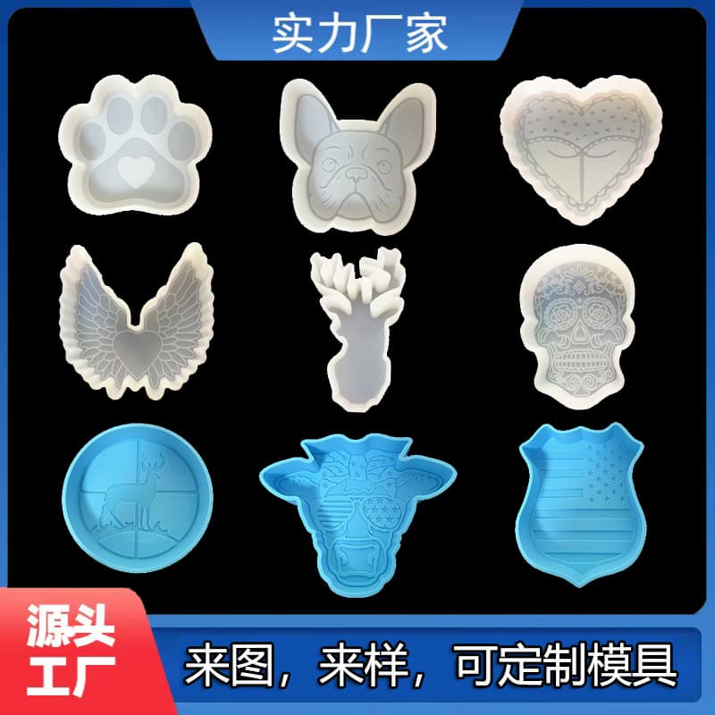 Epoxy Soap Candle Squeeze Toy Konjac Cotton Silica Gel Mold Ghost Face Deer Love Heart Aromatherapy Candle Silicone Mold