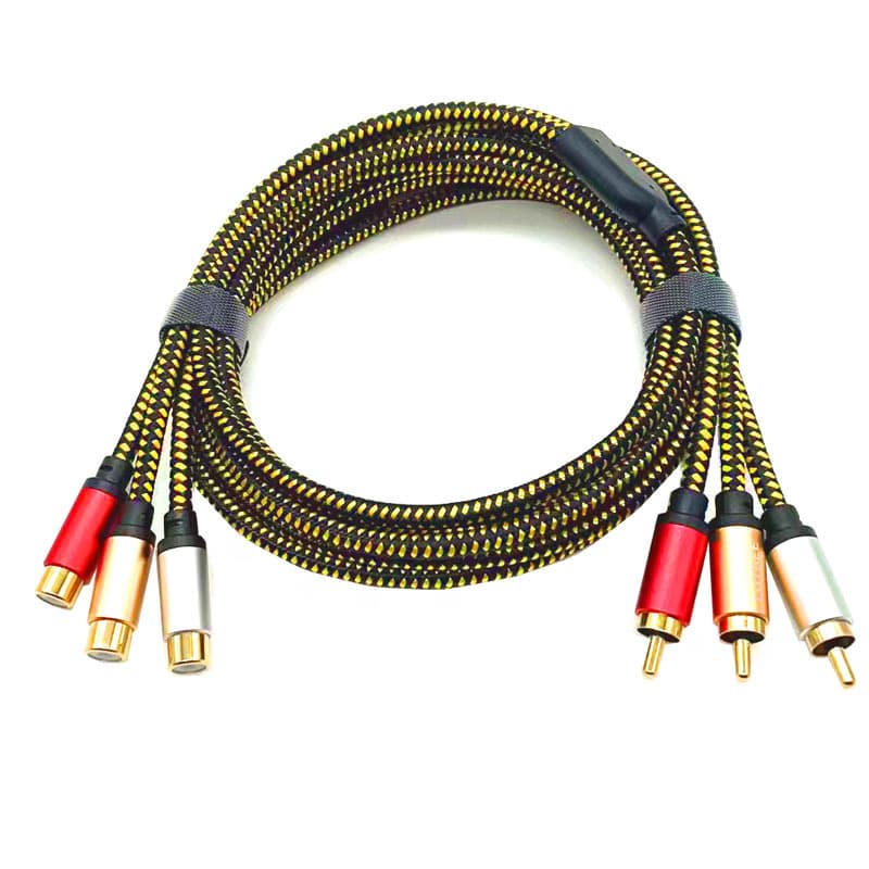 Lotus 6-in-1 AV Audio Video Cable 3RCA Male to Female TV DVD Set-Top Box Dance Mat Game Extension Cord