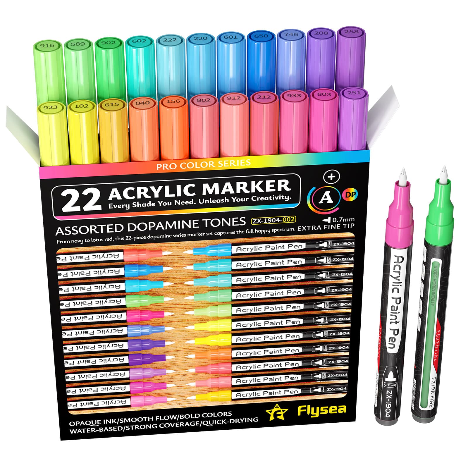 Best-selling 0.7mm 22-color set colored acrylic water-based children's drawing acrylic markers DIY markers