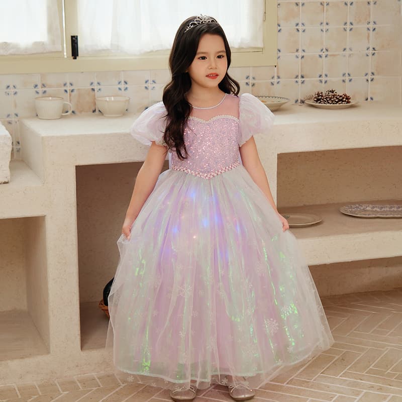 Princess Dress Children's Purple Piano Performance Costume Show Hostess Spring 2024 Kids Fashionable Evening Gown
