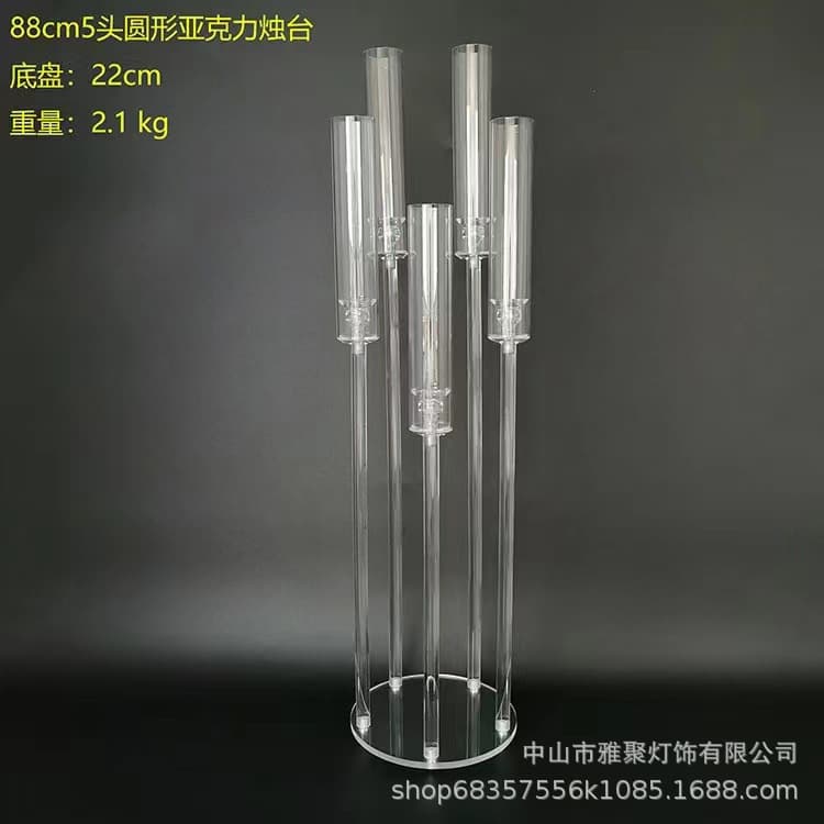 Wedding Prop Solid Fully Transparent Aisle Guide Decoration Wedding Stage Table Decor Acrylic Candle Holder Wholesale