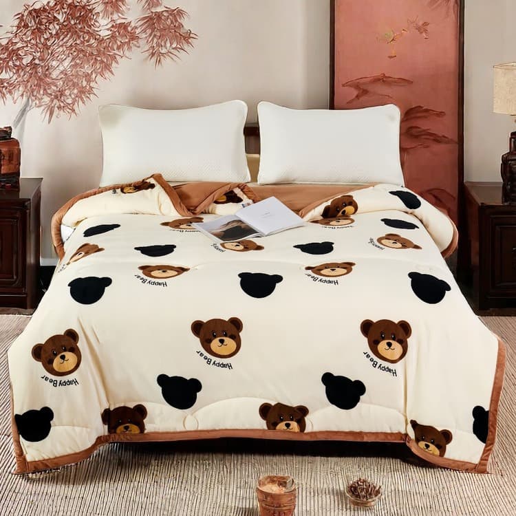 Winter New Double-Sided Fleece Quilt, Thickened Warmth Winter Filler, Double Baby Fleece Spring/Autumn Quilt, Live Stream Gift Drop Shipping
