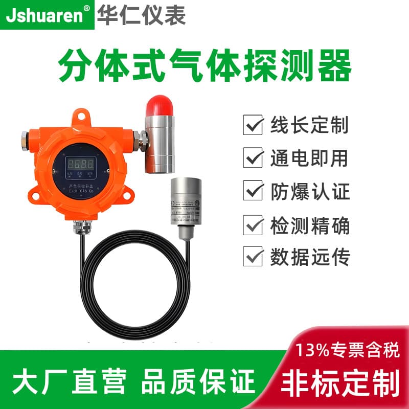 Fixed High-Temperature Split-Type Combustible and Toxic Gas Alarm, Explosion-Proof Gas Leak Detector with Concentration Detection