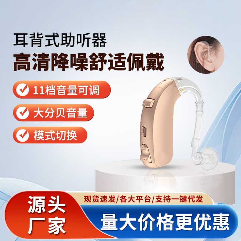 Medical Grade Noise Reduction Hearing Aid for Elderly and Young People, Special Behind-The-Ear Deafness 16-Channel Hearing Aid Charging Model