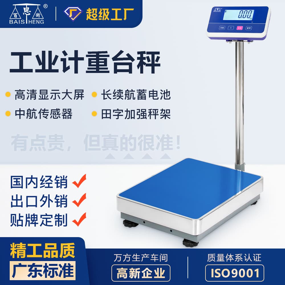 Baisiheng High Accuracy Electronic Scale Reinforced Weighing Platform, Industrial Scale 300kg Bench Scale