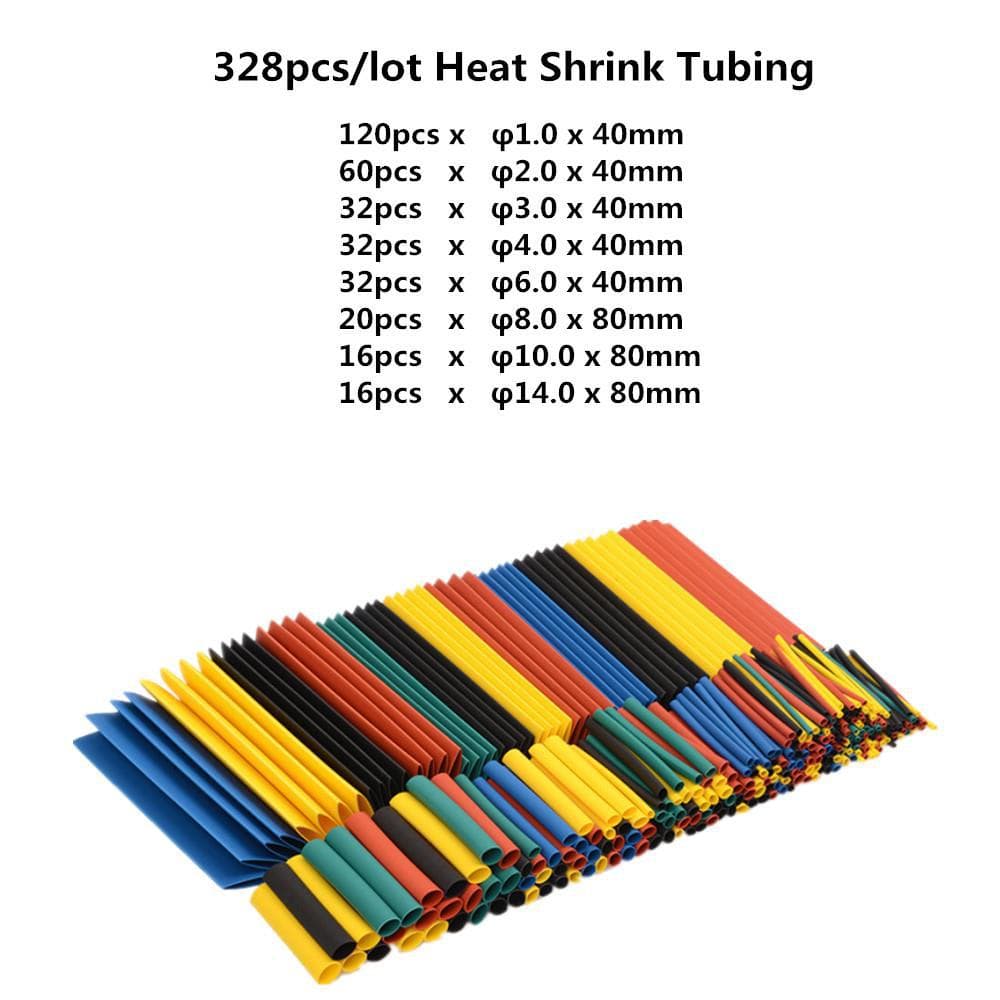 127/164/328/530PCS Heat Shrink Tubing Insulation Sleeve Set for Home DIY Electrical, Flame Retardant