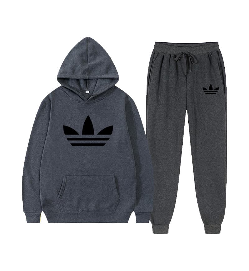 Cross-Border Autumn Winter Printed Fleece Thickened Men's Tracksuit Hoodie Sweatpants Hooded Casual Sports Set