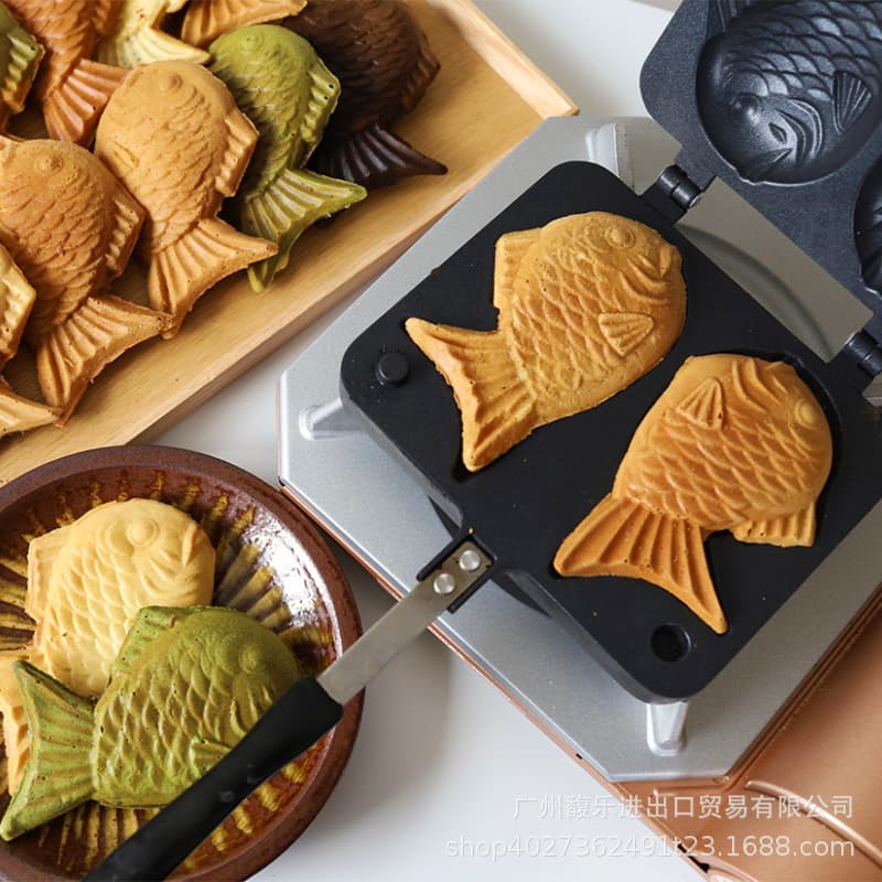 Cotta Double Fish Taiyaki Mold Non-Stick Home Double-Sided Waffle Pan DIY Cake Baking Mold Cross-Border