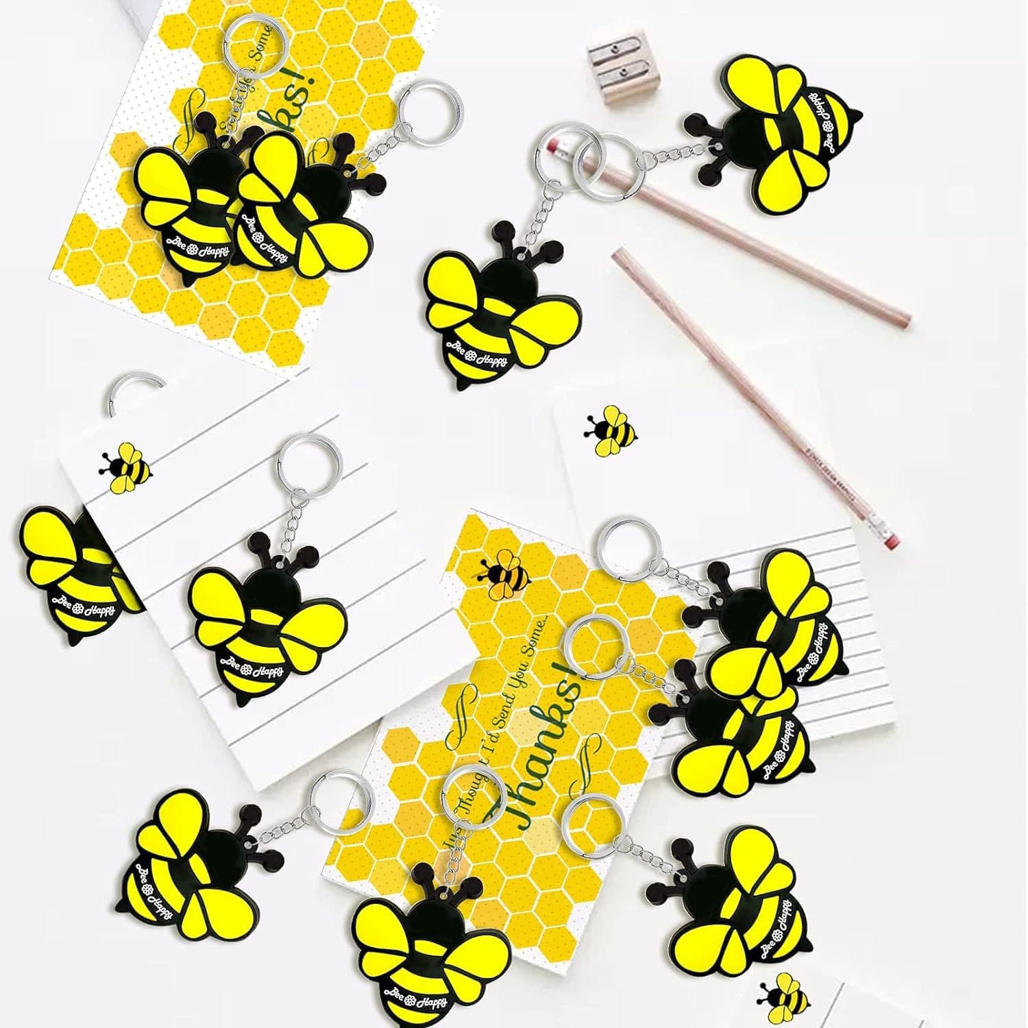 Cute Bumblebee Adult Bee Keychain Keychain Set Party Gift Baby to Bee Baby Shower