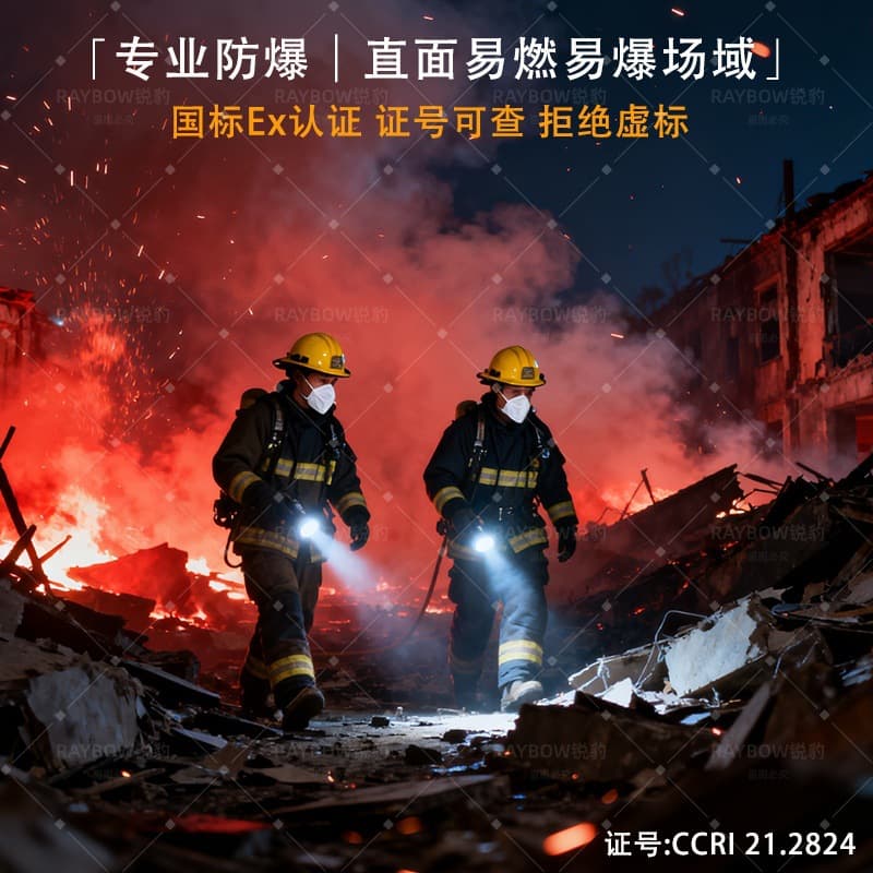Ruibao Explosion-proof Intrinsically Safe High-intensity Flashlight for Firefighting, Labor Protection, Security, Power Plant and Gas Station Inspection Searchlight