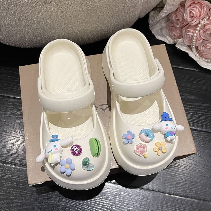 2025 New Mary Jane Slippers for Women Summer Casual Shoes Cute Thick-Soled Trendy Hole Shoes Wholesale